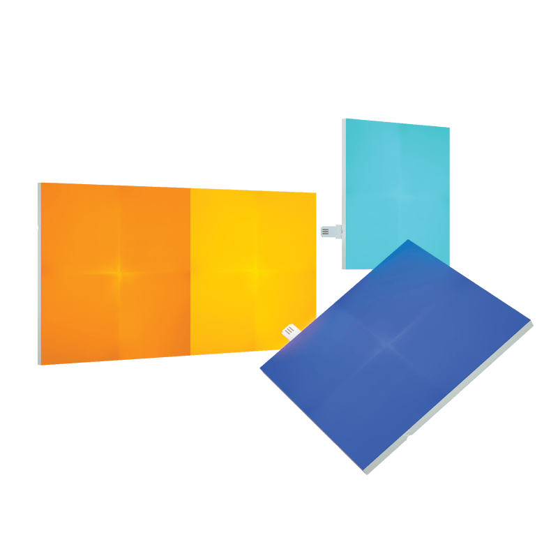 Nanoleaf Canvas color changing square smart modular light panels. 4 pack expansion. Similar to Philips Hue, Lifx. HomeKit, Google Assistant, Amazon Alexa, IFTTT.