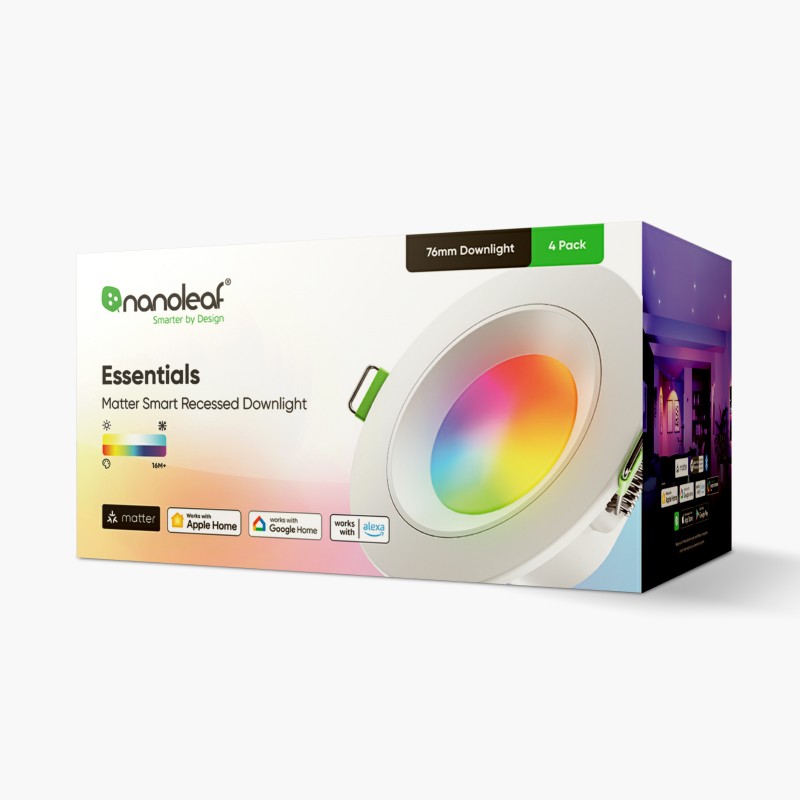 Nanoleaf Essentials Thread enabled color changing smart light bulbs.