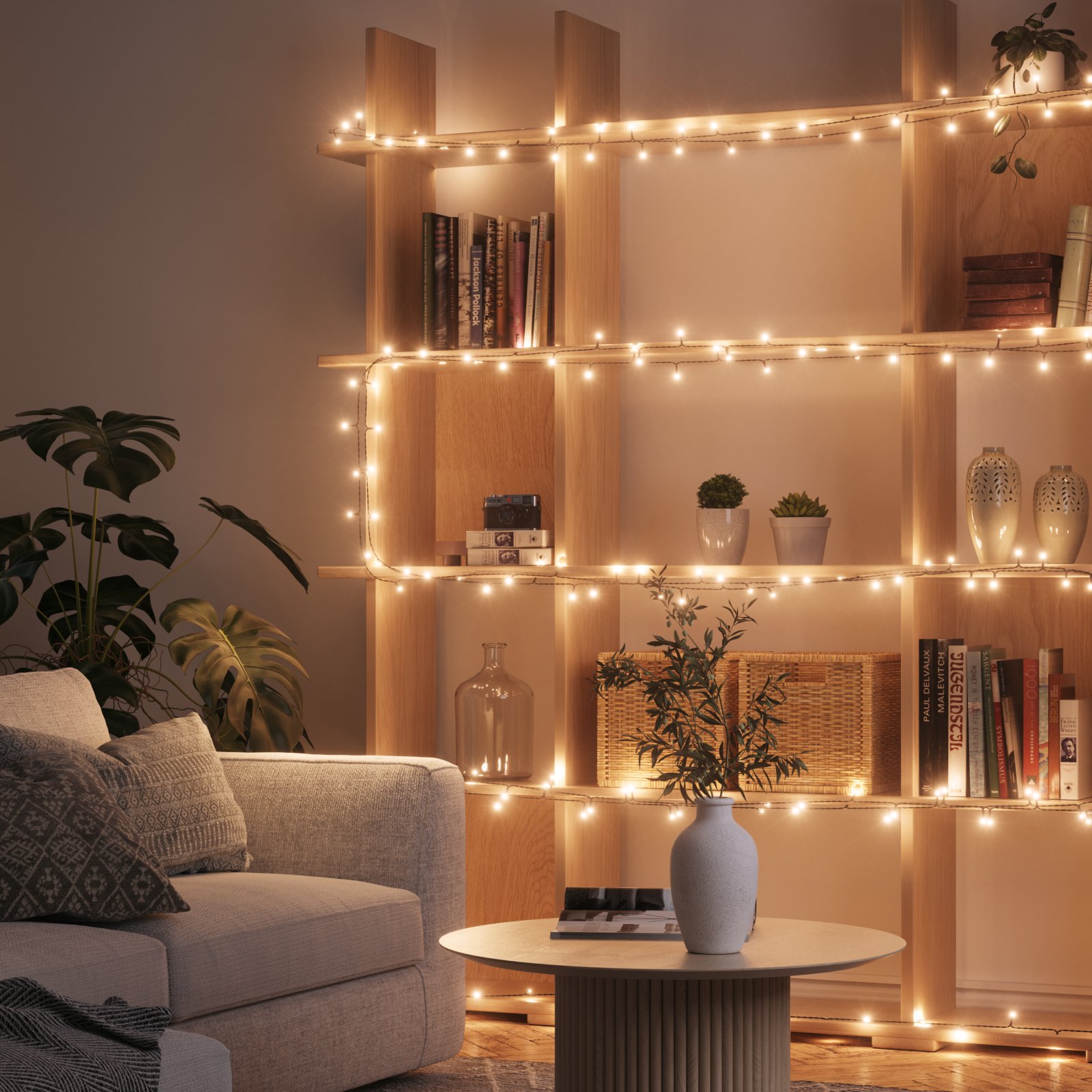 Get festive with Nanoleaf Smart String Lights. The perfect decoration for your tree, or throughout your home to bring out the holiday spirit! Matter-enabled white and color RGB addressable Christmas lights with 250 LEDs.